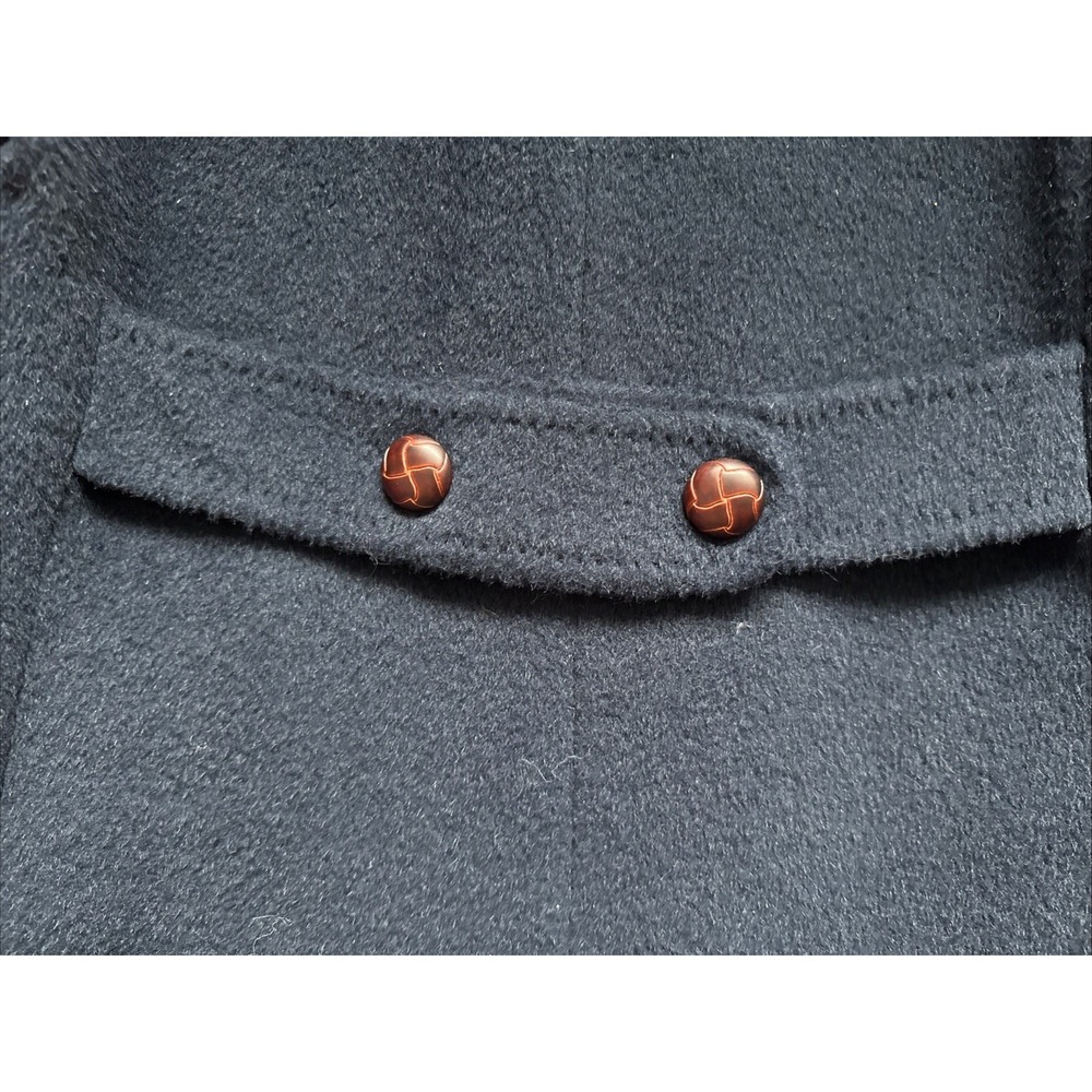 Vintage Double Breasted Navy Blue Forstmann Wool Overcoat Medium Union Made USA - Picture 3 of 12